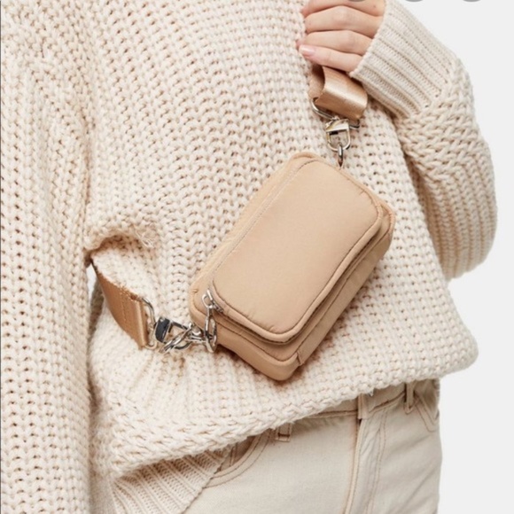 Topshop Handbags - NWT Topshop Micro Beige Cross Body Bag